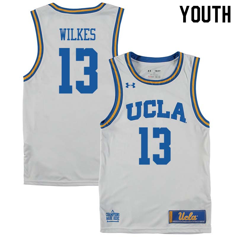 Youth #13 Kris Wilkes UCLA Bruins College Basketball Jerseys Sale-White